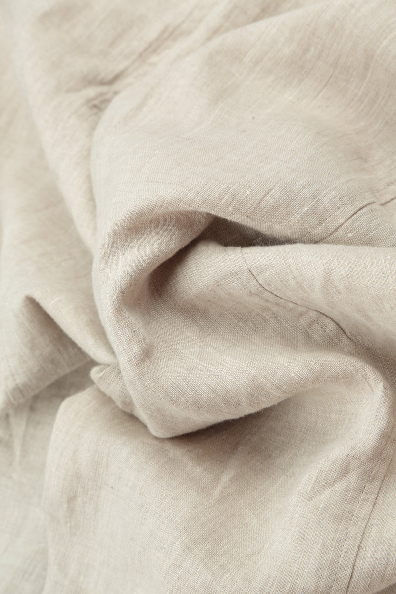 V-Neck Light Beige Gauze Linen Blouse 5