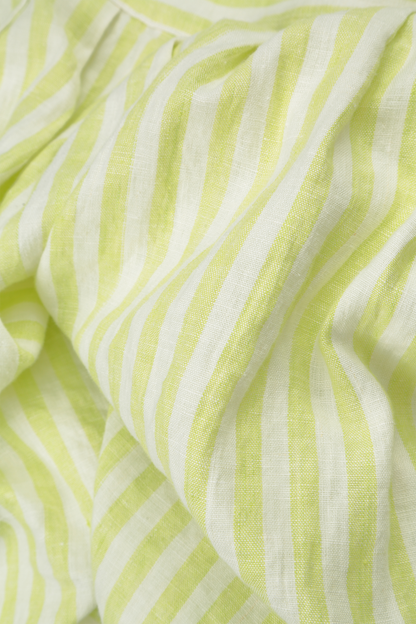 V-Neck Lime Striped Linen Top 6