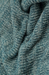 V-Neck Mélange Peacock Grey Wool Sweater 5
