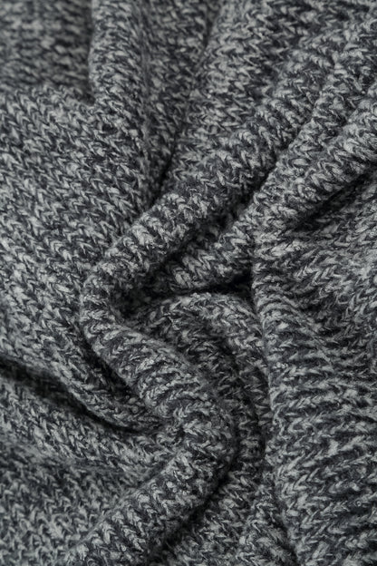 V-Neck Mélange Slate Blue Wool Sweater 5