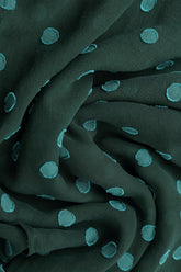 V-Neck Peacock Dotty Silk Dress 5