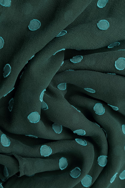 V-Neck Peacock Dotty Silk Dress 5