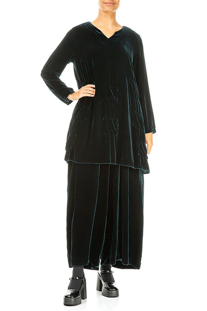 Tunique en velours de soie ornée d&