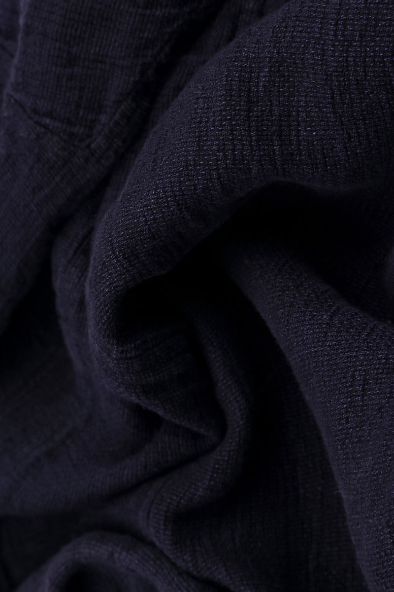 V-Neck Royal Purple Mélange Linen Dress