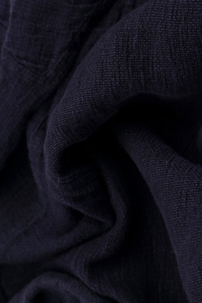 V-Neck Royal Purple Mélange Linen Dress