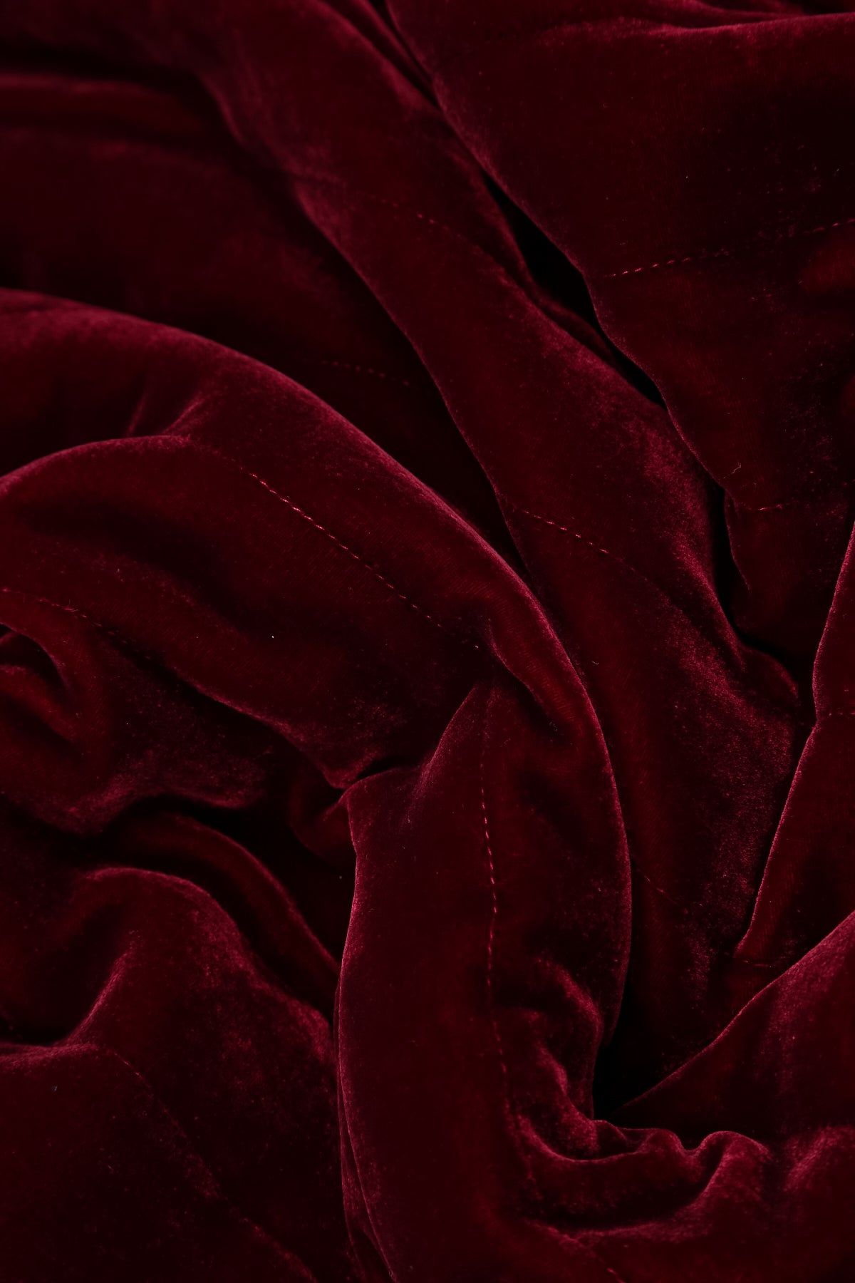 V-Neck Ruby Silk Velvet Dress 5