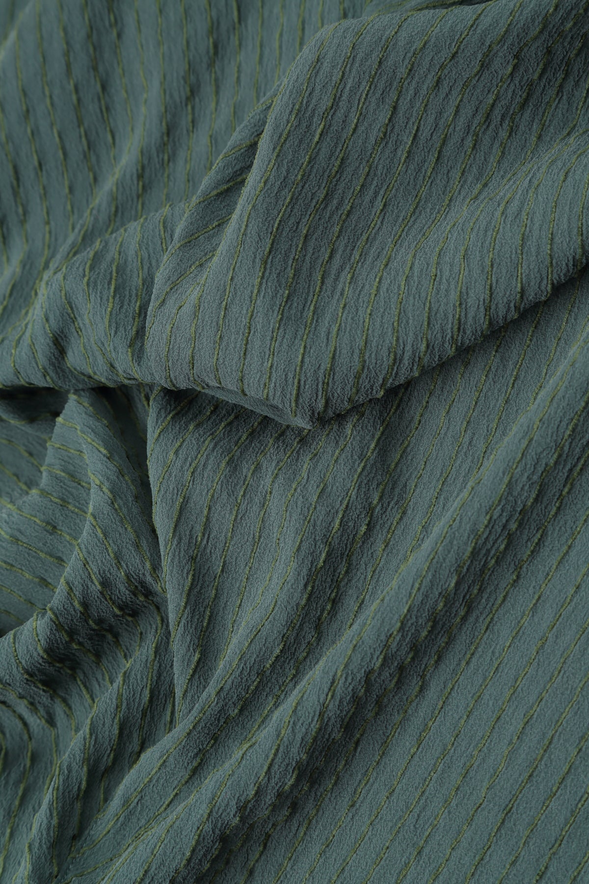 V-Neck Sage Stripy Silk Viscose Blouse