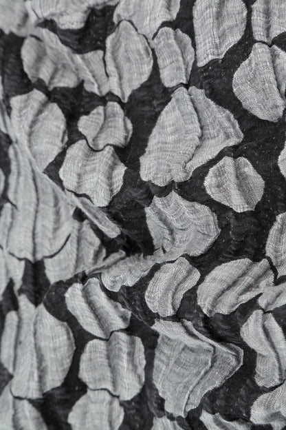 V-Neck Silver Circle Silk Linen Dress 5