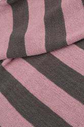V-Neck Striped Mauve Pink Linen Jumper 5