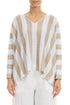 V-Neck Striped Natural Linen Jumper 1