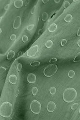 V-Neck Dotty Dark Sage Silk Dress 5
