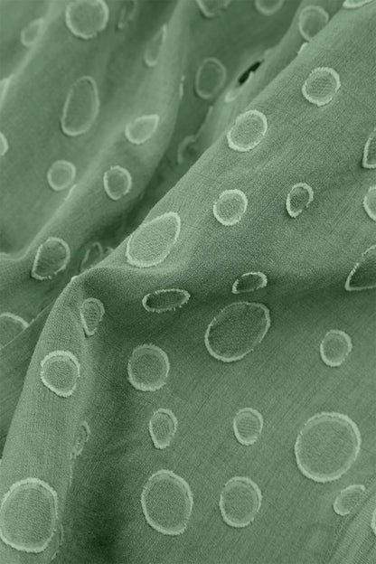 V-Neck Dotty Dark Sage Silk Dress 5