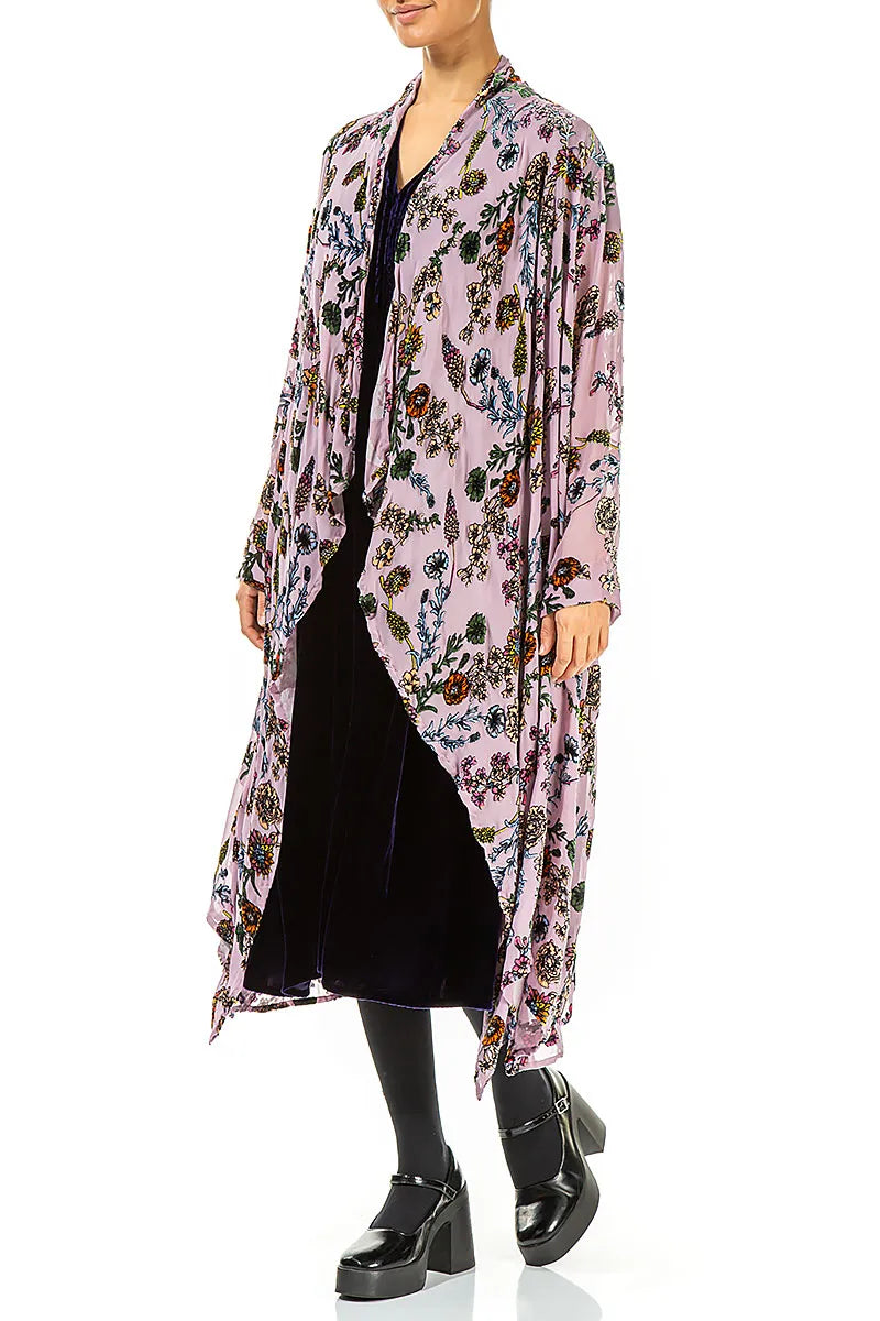 Velvet Blooms Devoré Open Silk Jacket 4