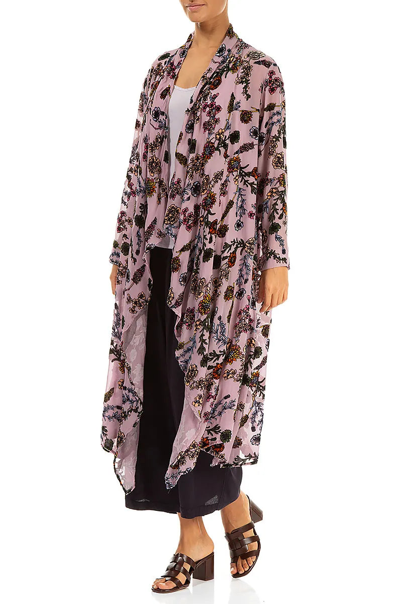 Velvet Blooms Devoré Open Silk Jacket 3