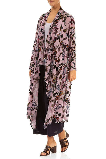 Velvet Blooms Devoré Open Silk Jacket 3