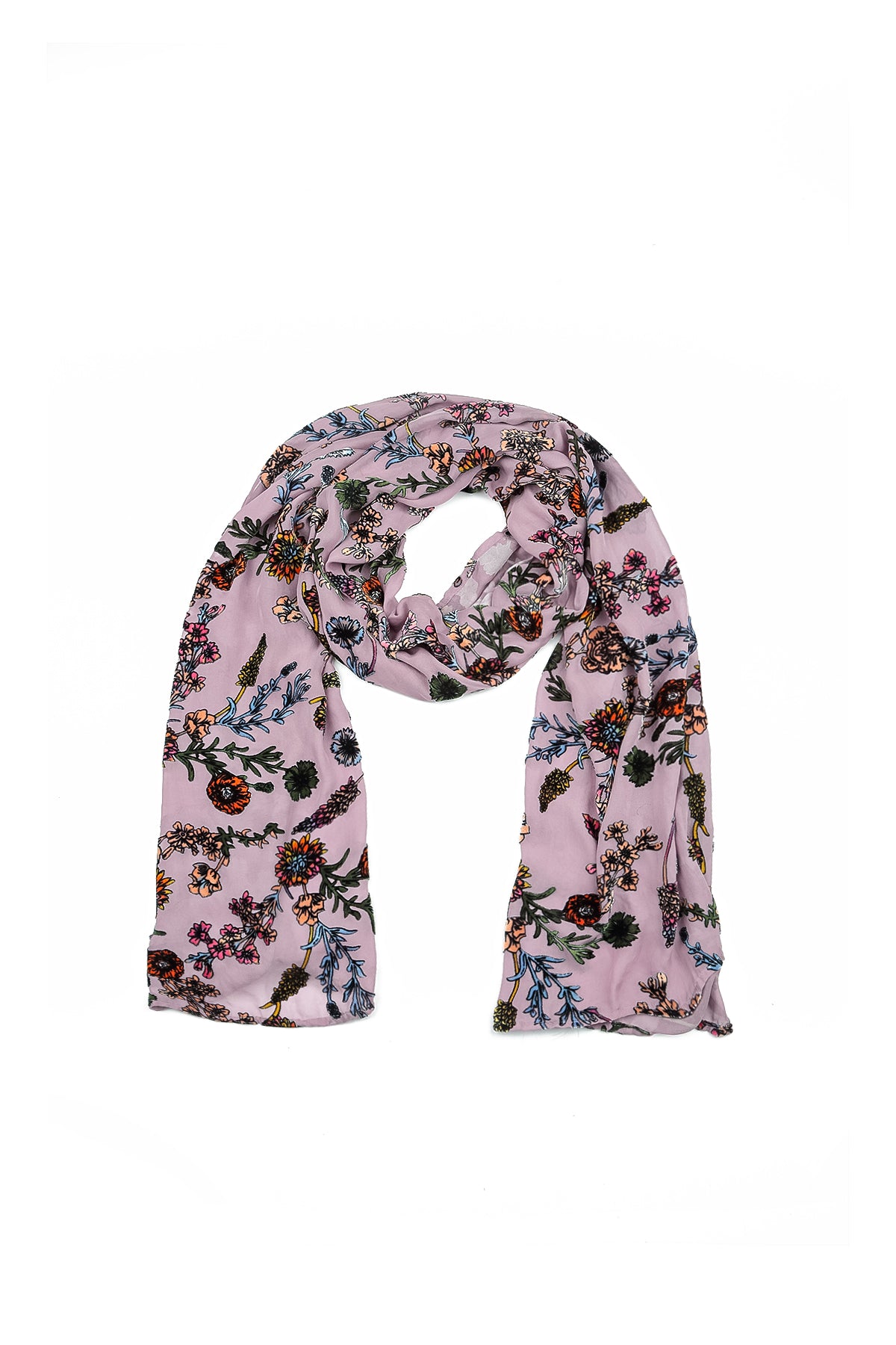 Velvet Blooms Devoré Silk Scarf 4