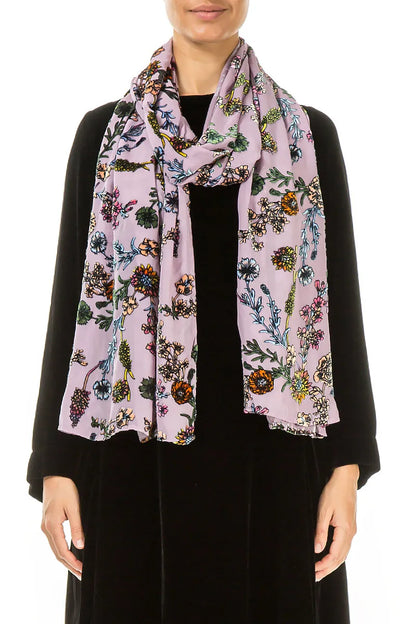 Velvet Blooms Devoré Silk Scarf 1