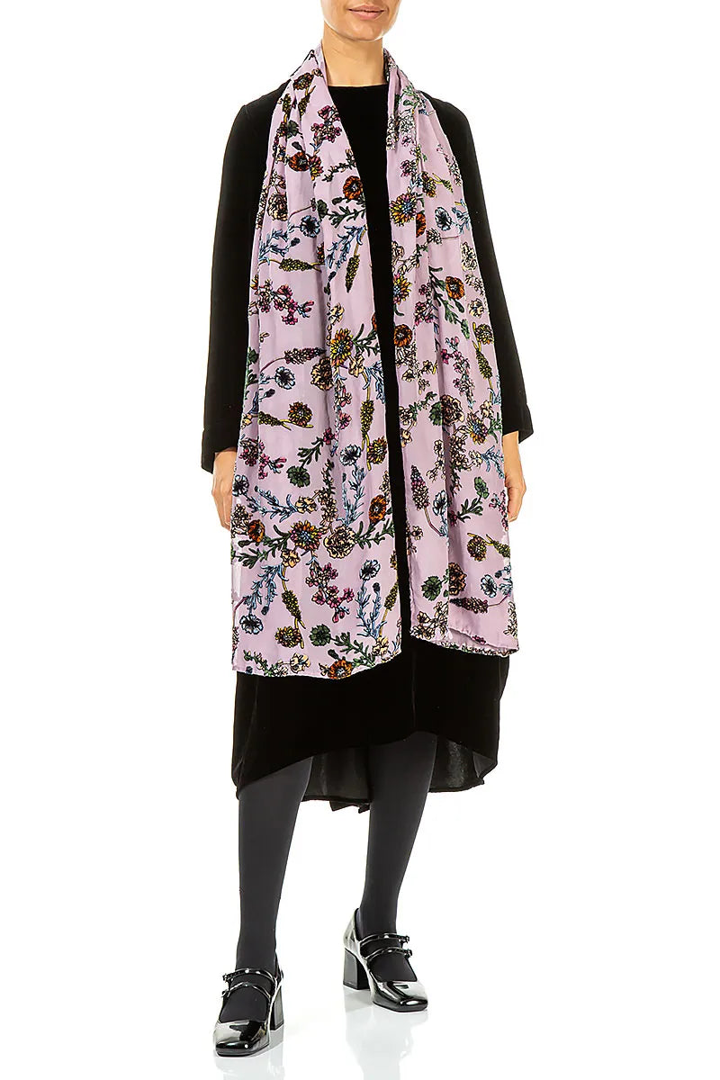 Velvet Blooms Devoré Silk Scarf 2