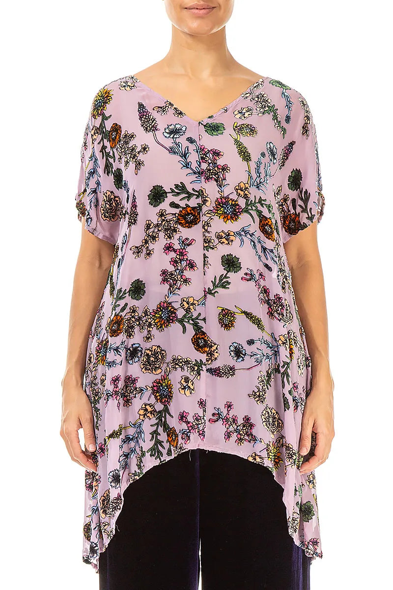 Velvet Blooms Devoré Silk Tunic 2