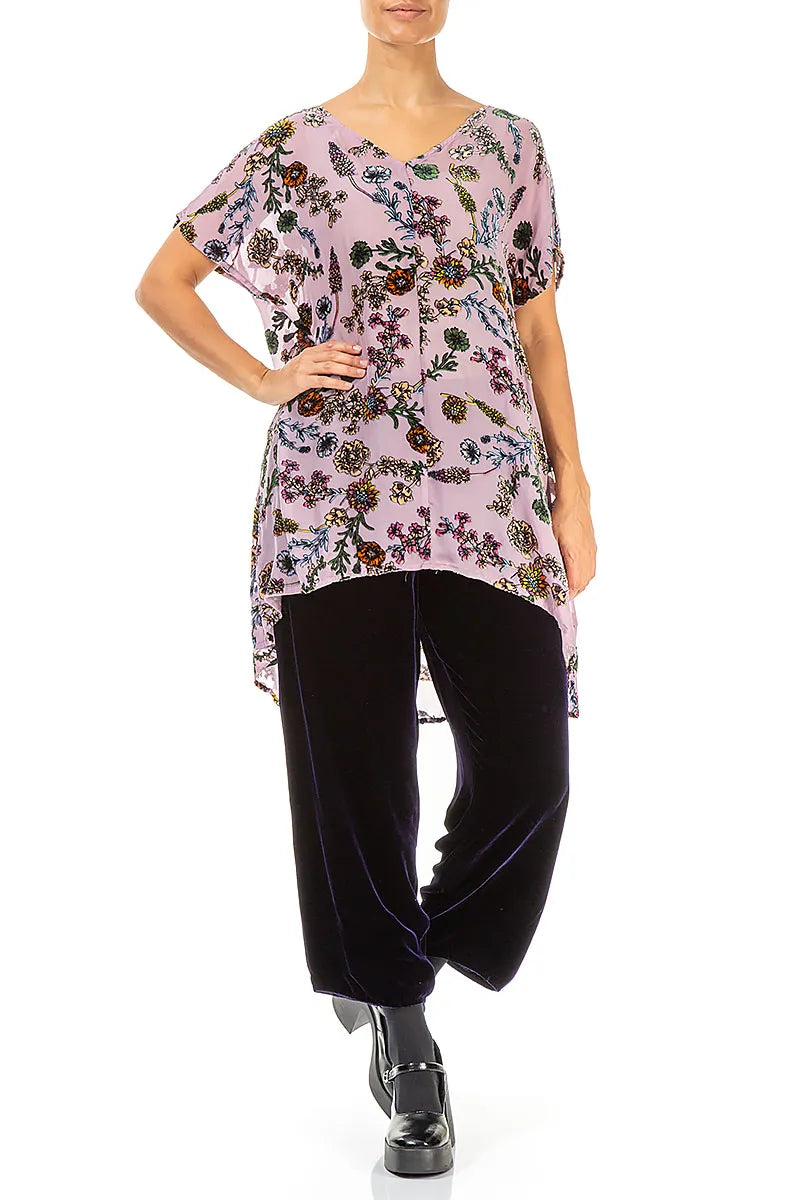 Velvet Blooms Devoré Silk Tunic 5