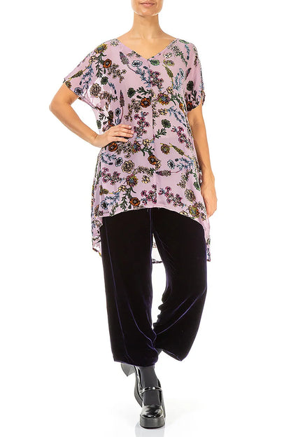 Velvet Blooms Devoré Silk Tunic 5