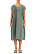 Vertical Line Sage Linen Dress 1