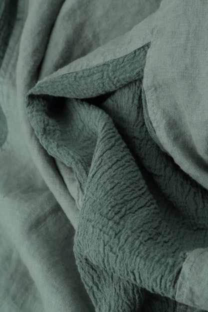 Vertical Line Sage Linen Dress 5