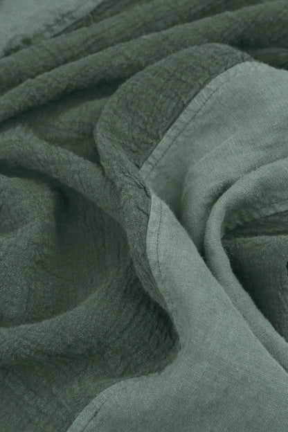 Leinenjacke mit vertikalen Linien in Salbeigrün