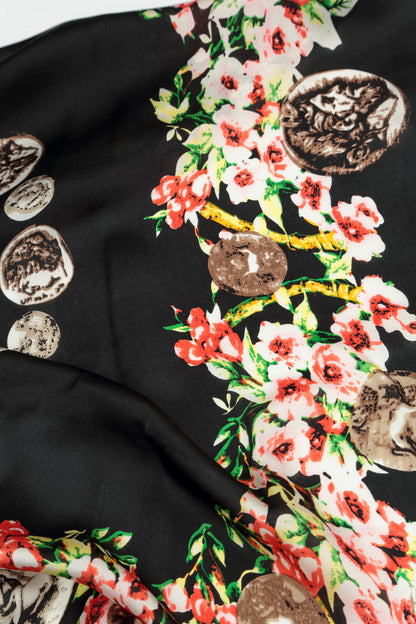 Vintage Coin Blossom Silk Scarf 6