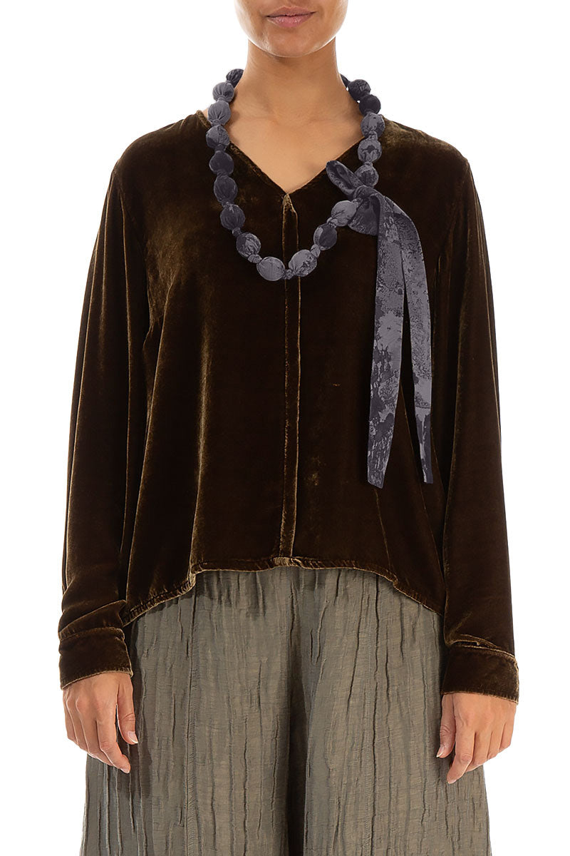 Vintage Violet Alabaster Silk Cotton Bead Necklace 1