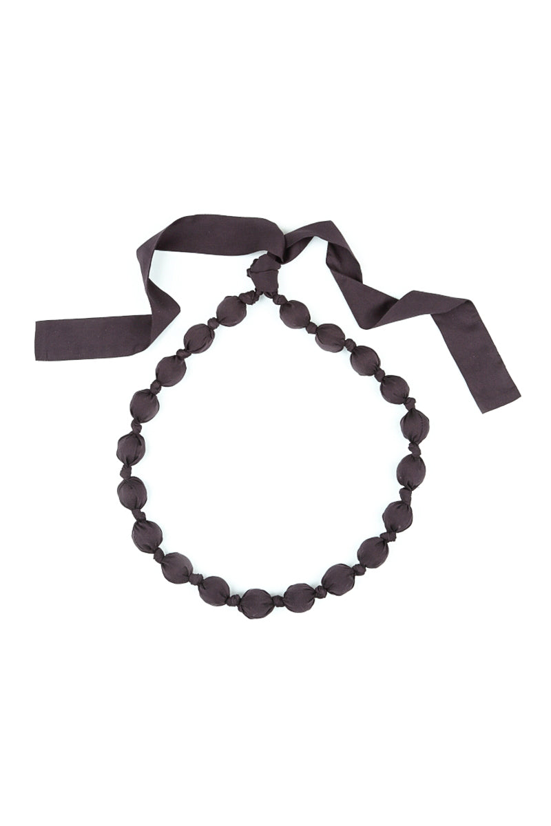 Vintage Violet Silk Bamboo Bead Necklace 5