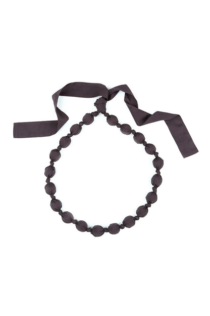 Vintage Violet Silk Bamboo Bead Necklace 5