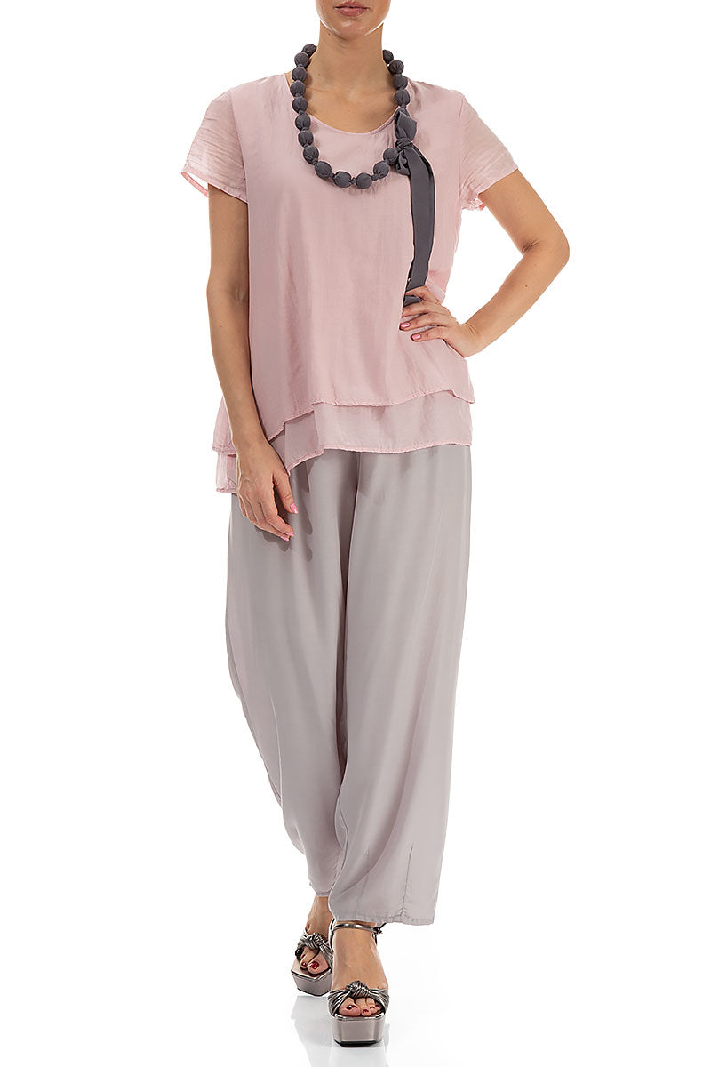 Vintage Violet Silk Bead Necklace 2