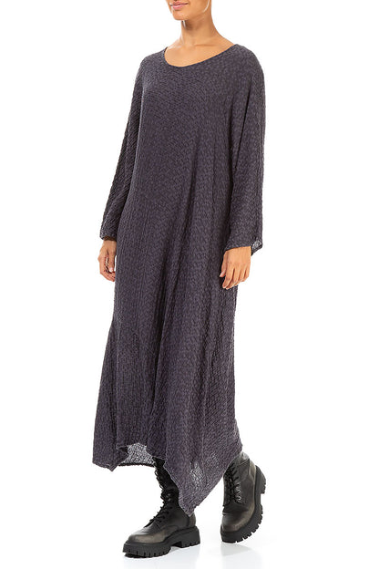 Violet Textured Linen Dress 3