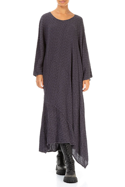 Violet Textured Linen Dress 4