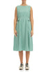 Waist Detail Sleeveless Mint Linen Dress 1