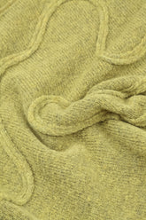 Wavy Seam Golden Lime Wool Sweater 5