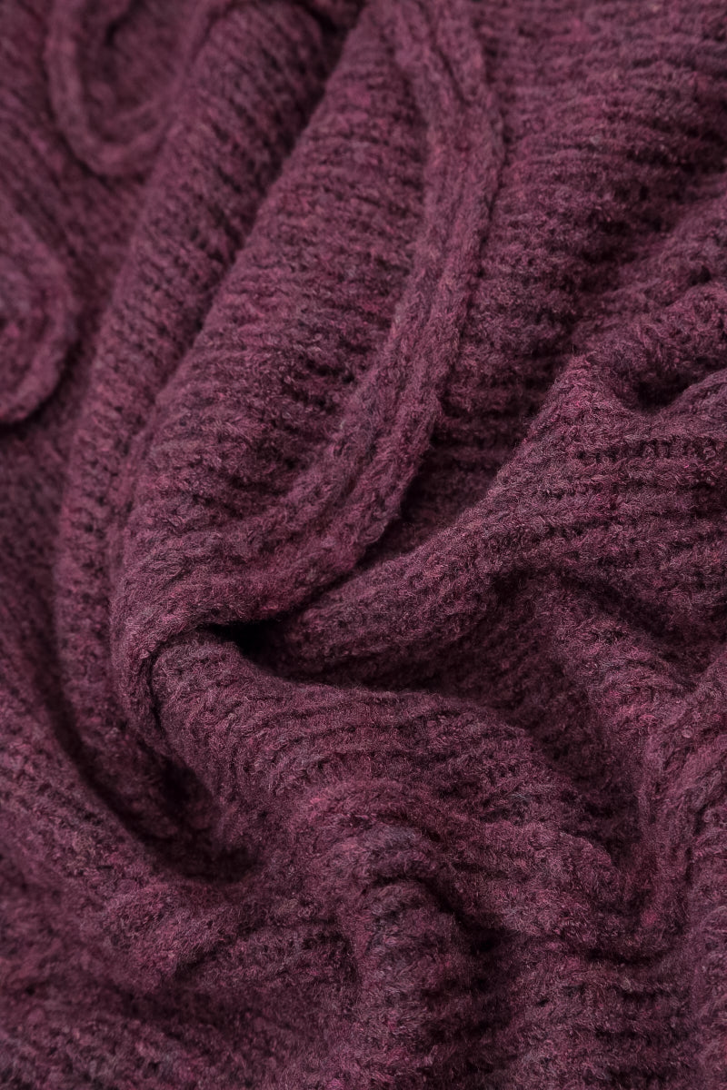 Wavy Seam Mulberry Wool Sweater 5