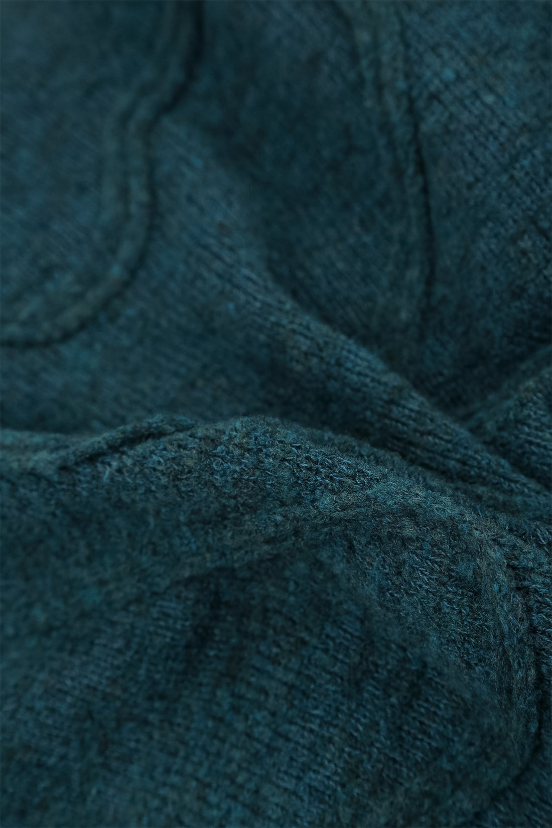 Wavy Seam Teal Wool Sweater 6