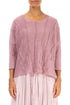 Wavy Stitch Mauve Pink Linen Jumper 1