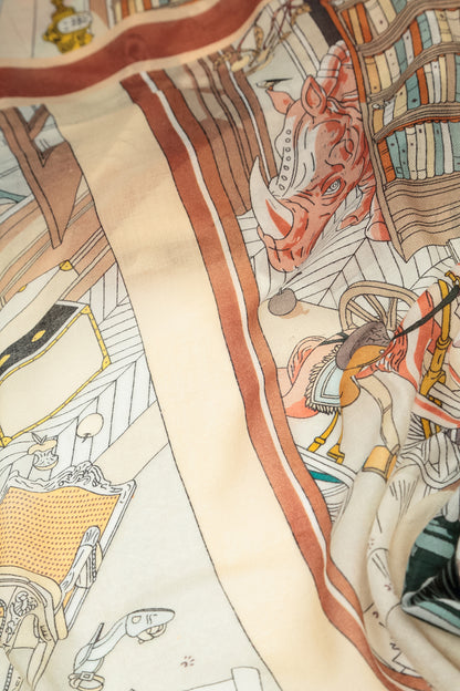 Écharpe en cachemire et soie Western Reverie