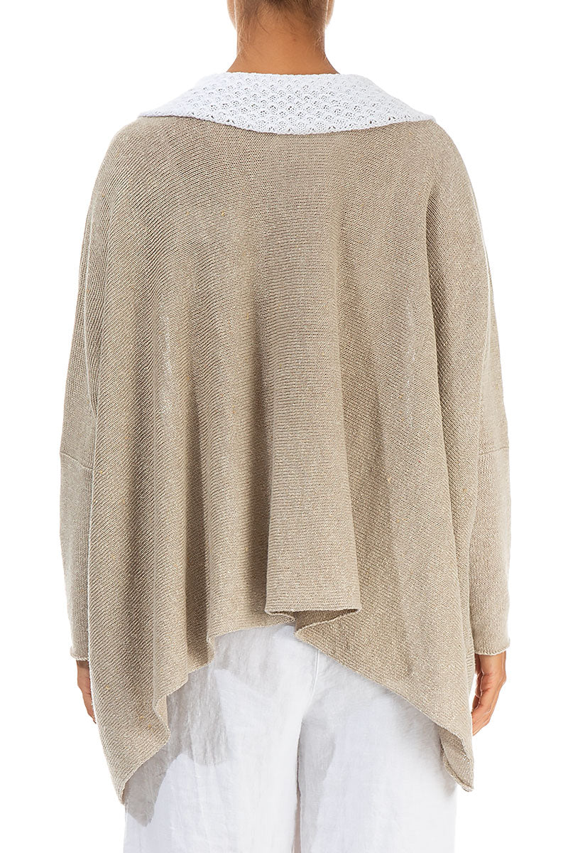 White Collar Natural Linen Jumper 2