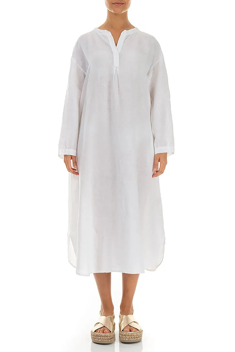 White Linen Shirt Dress
