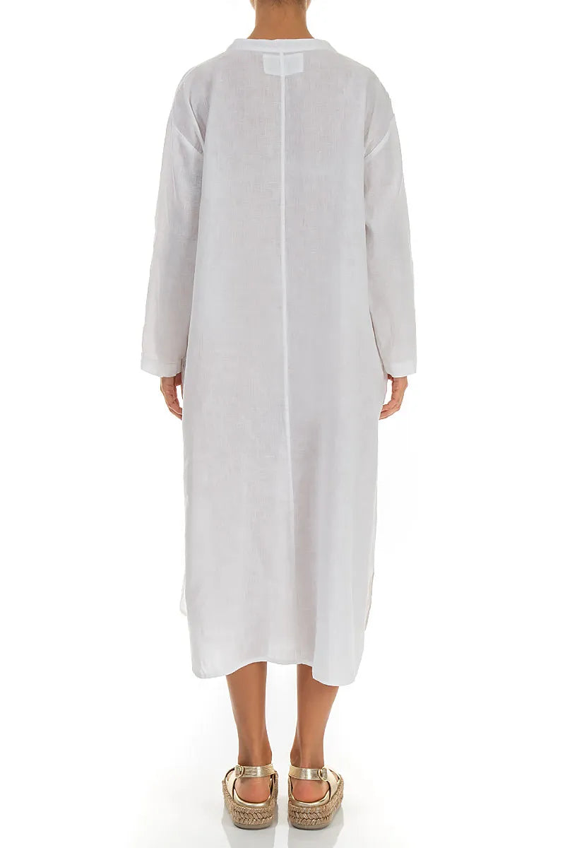 White Linen Shirt Dress