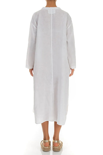 White Linen Shirt Dress