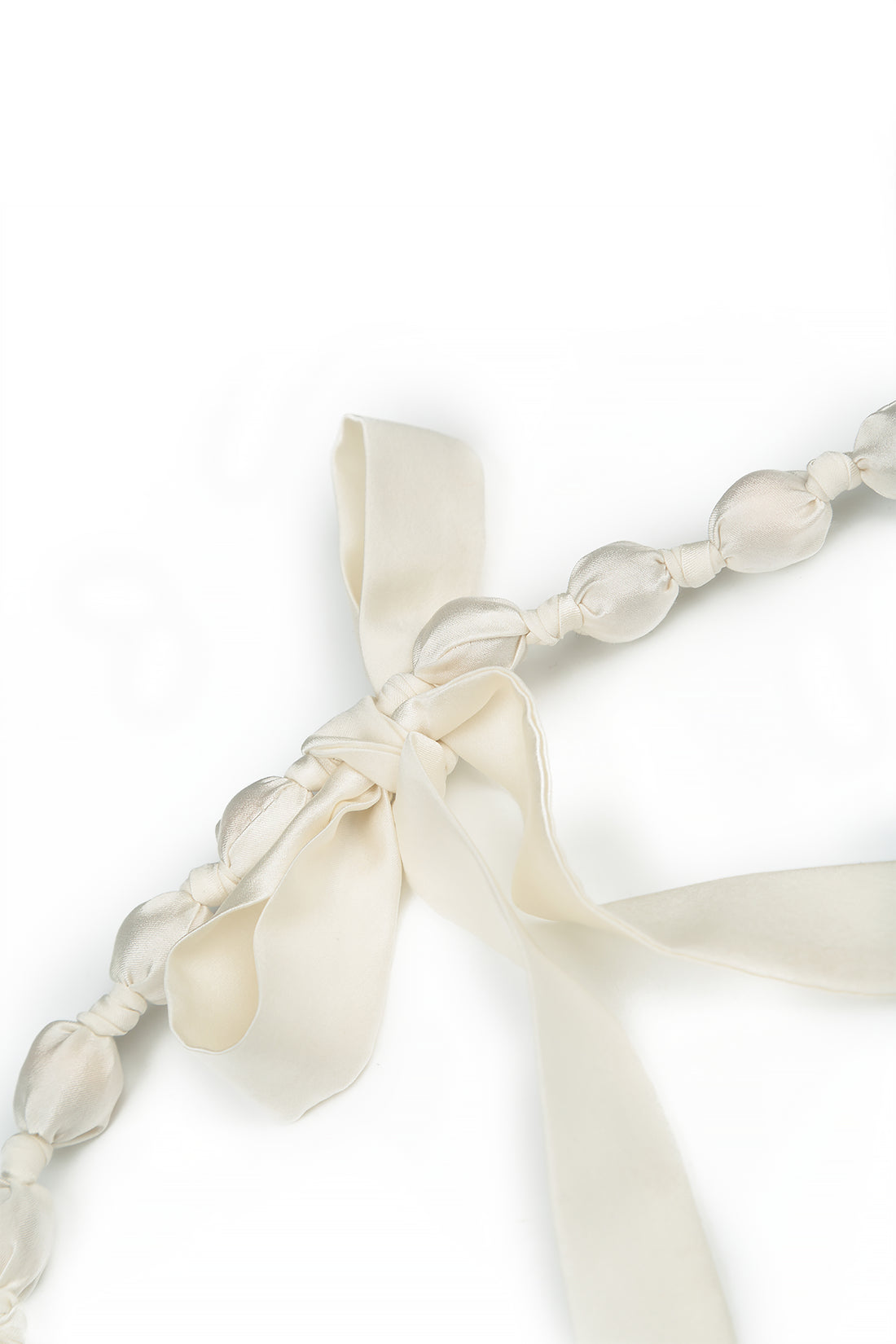 White Silk Fine Bead Necklace 6