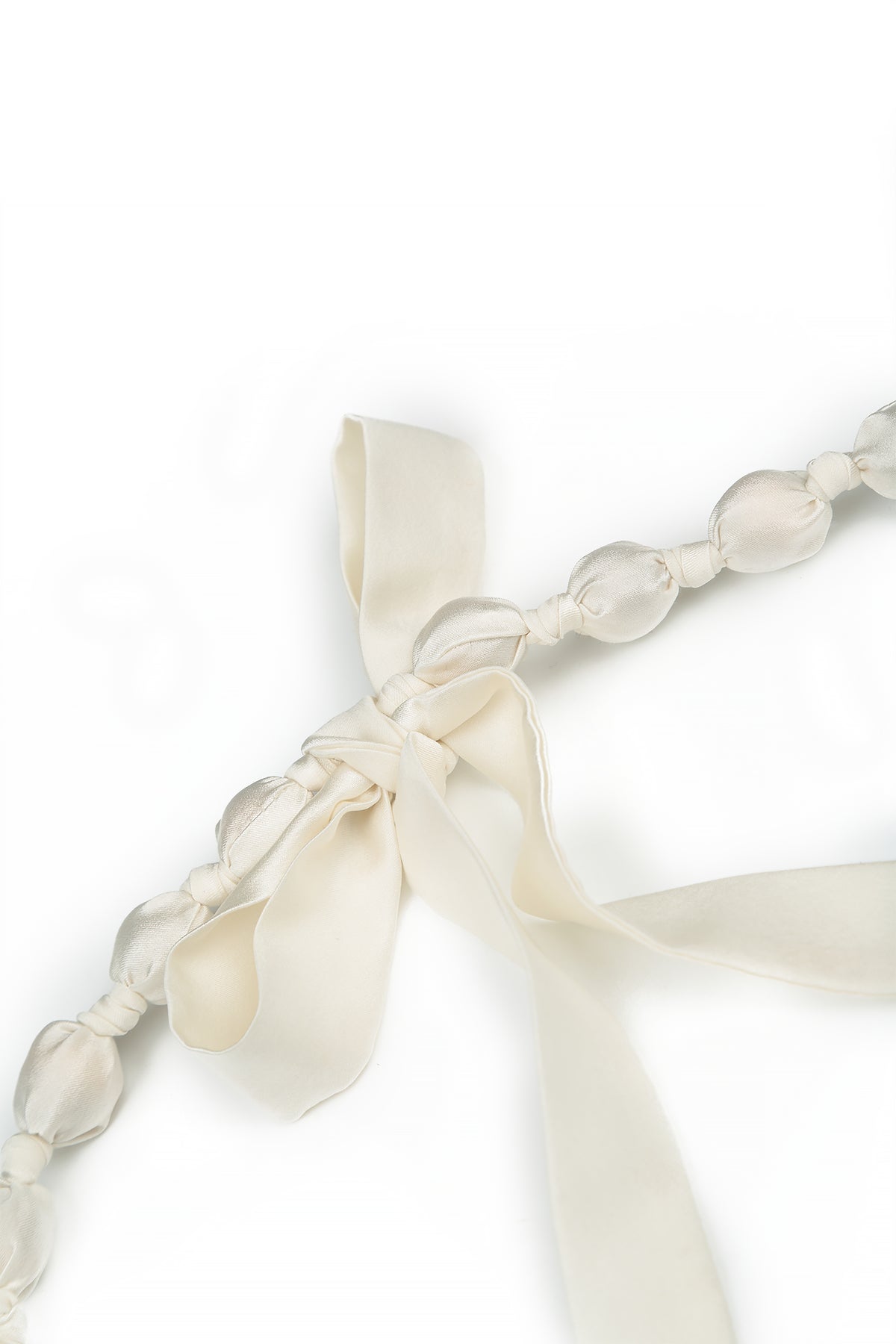 White Silk Fine Bead Necklace 6