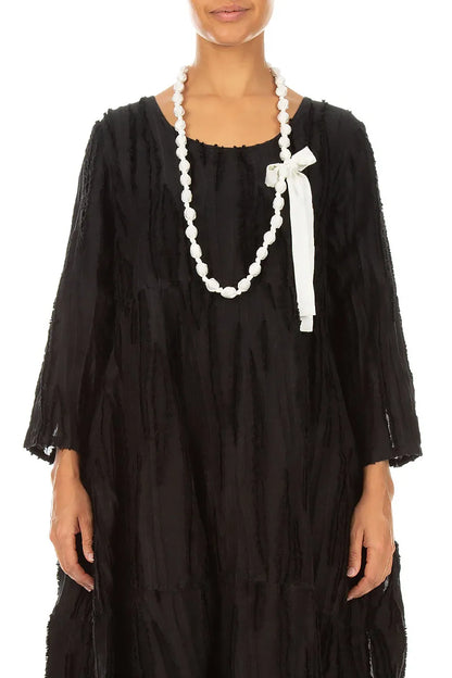 White Silk Fine Bead Necklace