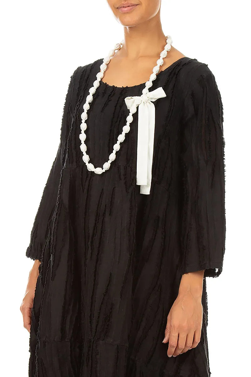 White Silk Fine Bead Necklace 3