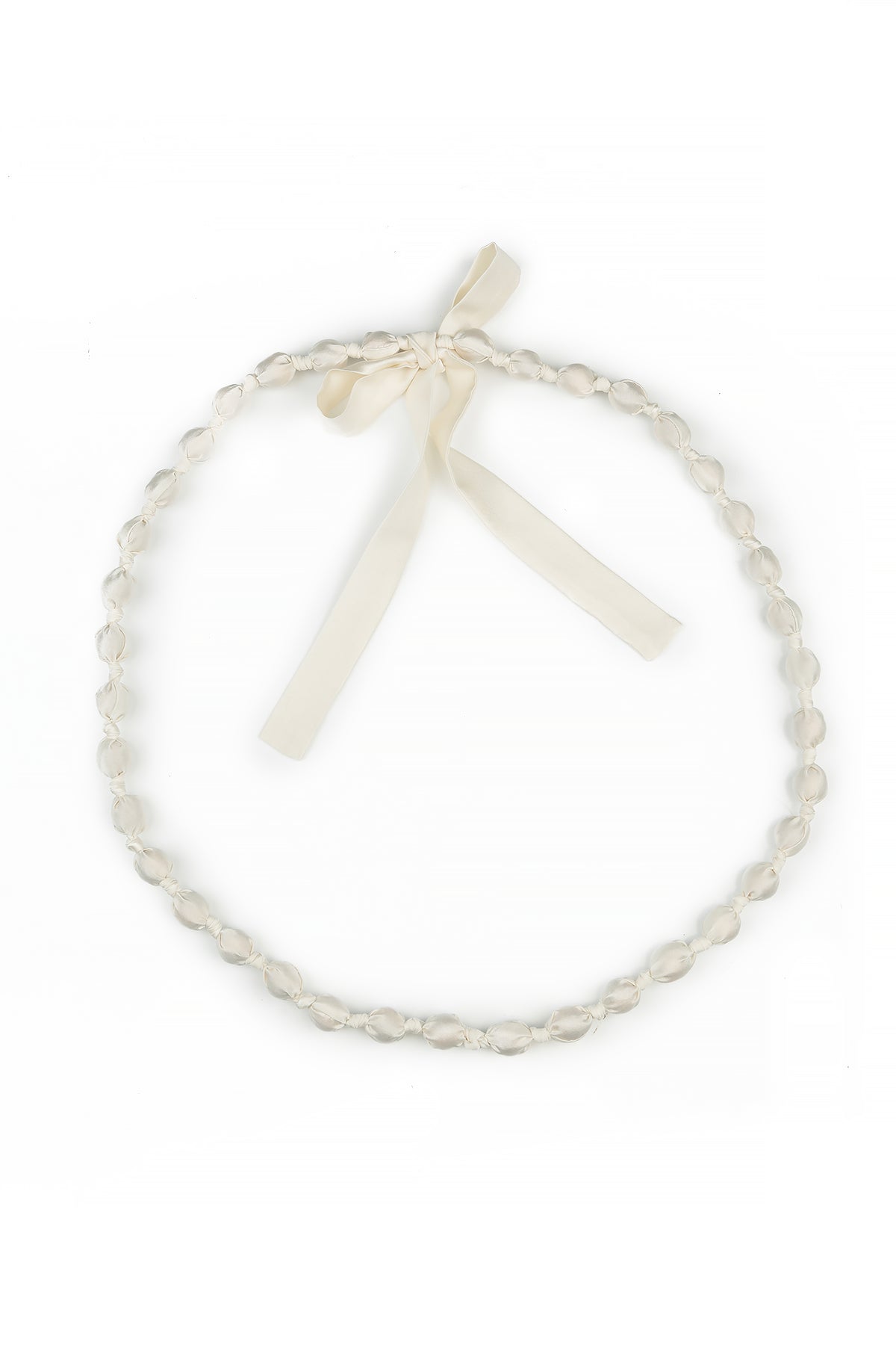 White Silk Fine Bead Necklace 4